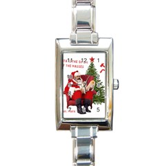 Karl Marx Santa  Rectangle Italian Charm Watch