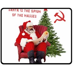 Karl Marx Santa  Double Sided Fleece Blanket (medium)  by Valentinaart