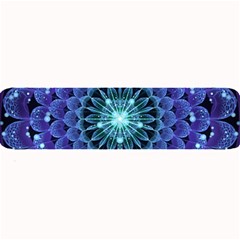 Accordant Electric Blue Fractal Flower Mandala Large Bar Mats by jayaprime