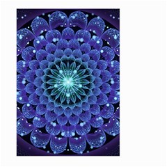 Accordant Electric Blue Fractal Flower Mandala Large Garden Flag (two Sides) by jayaprime