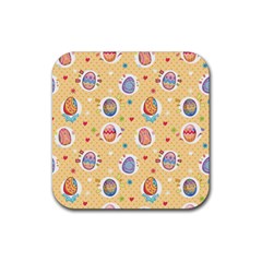 Fun Easter Eggs Rubber Coaster (square)  by allthingseveryone
