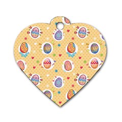 Fun Easter Eggs Dog Tag Heart (two Sides) by allthingseveryone