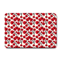 Red Flowers Small Doormat  by allthingseveryone