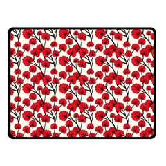 Red Flowers Double Sided Fleece Blanket (small) 