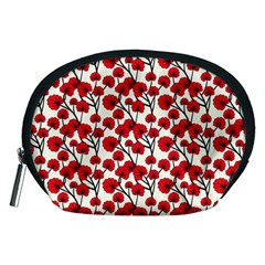 Red Flowers Accessory Pouches (medium)  by allthingseveryone