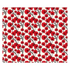 Red Flowers Double Sided Flano Blanket (small)  by allthingseveryone