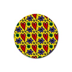 Spring Love Rubber Coaster (round)  by allthingseveryone