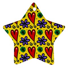 Spring Love Star Ornament (two Sides) by allthingseveryone