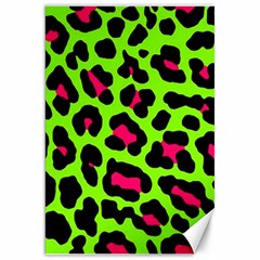 Neon Green Leopard Print Canvas 20  X 30   by allthingseveryone