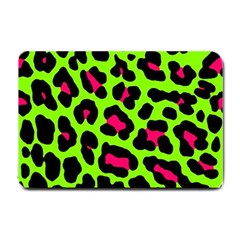 Neon Green Leopard Print Small Doormat  by allthingseveryone