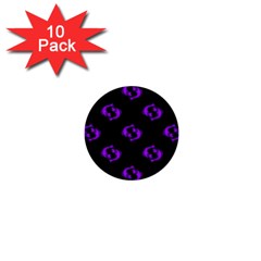 Purple Pisces On Black Background 1  Mini Buttons (10 Pack)  by allthingseveryone