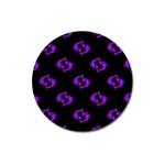 Purple Pisces On Black Background Magnet 3  (Round) Front