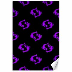 Purple Pisces On Black Background Canvas 20  X 30   by allthingseveryone