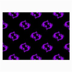 Purple Pisces On Black Background Large Glasses Cloth (2-side) by allthingseveryone