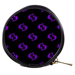 Purple Pisces On Black Background Mini Makeup Bags by allthingseveryone