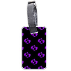 Purple Pisces On Black Background Luggage Tags (one Side)  by allthingseveryone