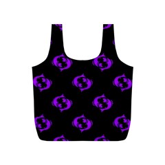 Purple Pisces On Black Background Full Print Recycle Bags (s)  by allthingseveryone