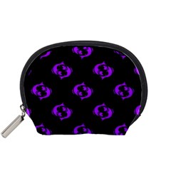 Purple Pisces On Black Background Accessory Pouches (small) 