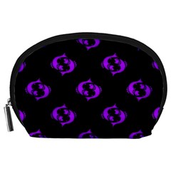 Purple Pisces On Black Background Accessory Pouches (large)  by allthingseveryone