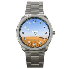 Desert Dunes With Blue Sky Sport Metal Watch by Ucco