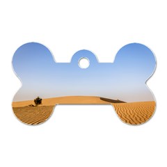 Desert Dunes With Blue Sky Dog Tag Bone (two Sides) by Ucco