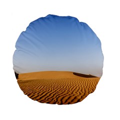 Desert Dunes With Blue Sky Standard 15  Premium Flano Round Cushions by Ucco