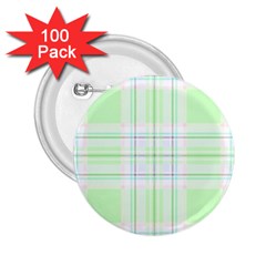 Green Pastel Plaid 2 25  Buttons (100 Pack)  by allthingseveryone