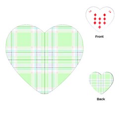 Green Pastel Plaid Playing Cards (heart)  by allthingseveryone