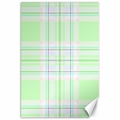 Green Pastel Plaid Canvas 20  X 30   by allthingseveryone