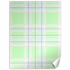 Green Pastel Plaid Canvas 36  X 48   by allthingseveryone