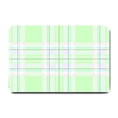 Green Pastel Plaid Small Doormat  by allthingseveryone