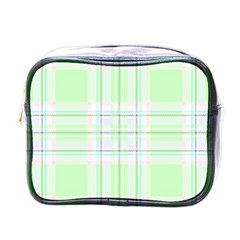 Green Pastel Plaid Mini Toiletries Bags by allthingseveryone