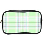 Green Pastel Plaid Toiletries Bags 2-Side Back