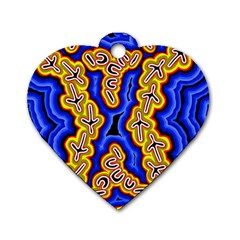 Emu Dreaming Dog Tag Heart (two Sides)