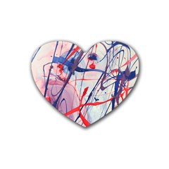 Messy Love Rubber Coaster (heart)  by LaurenTrachyArt