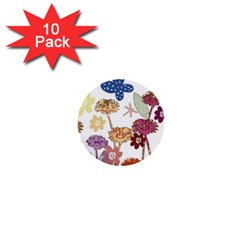 Flowers Butterflies Dragonflies 1  Mini Buttons (10 Pack)  by Celenk