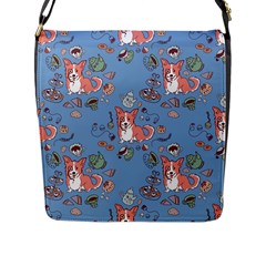 Dog Corgi Pattern Flap Messenger Bag (l)  by Celenk