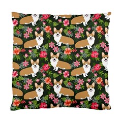 Welsh Corgi Hawaiian Pattern Florals Tropical Summer Dog Standard Cushion Case (two Sides) by Celenk