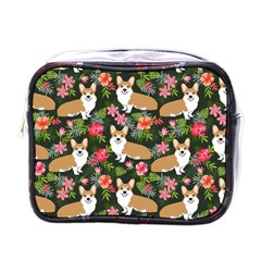 Welsh Corgi Hawaiian Pattern Florals Tropical Summer Dog Mini Toiletries Bags by Celenk