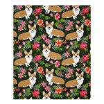 Welsh Corgi Hawaiian Pattern Florals Tropical Summer Dog Shower Curtain 60  x 72  (Medium)  60 x72  Curtain