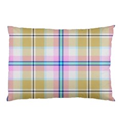 Pink And Yellow Plaid Pillow Case (Two Sides)