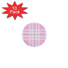 Pink Pastel Plaid 1  Mini Buttons (10 Pack)  by allthingseveryone