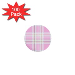 Pink Pastel Plaid 1  Mini Buttons (100 Pack)  by allthingseveryone