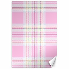 Pink Pastel Plaid Canvas 20  X 30   by allthingseveryone