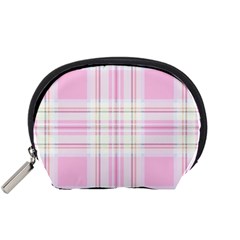 Pink Pastel Plaid Accessory Pouches (small)  by allthingseveryone