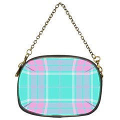 Blue And Pink Pastel Plaid Chain Purses (one Side)  by allthingseveryone