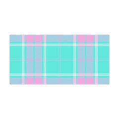 Blue And Pink Pastel Plaid Yoga Headband by allthingseveryone