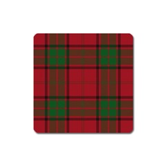 Red And Green Tartan Plaid Square Magnet by allthingseveryone