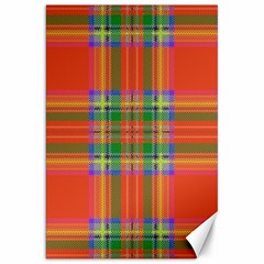 Orange And Green Plaid Canvas 20  X 30   by allthingseveryone