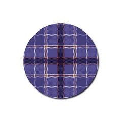 Purple Heather Plaid Rubber Coaster (round)  by allthingseveryone